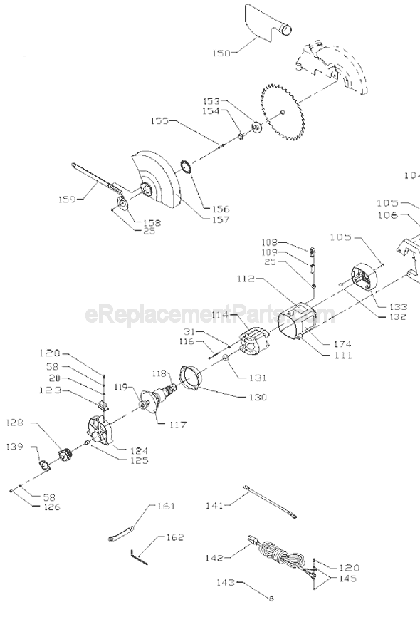 Page B Diagram and Parts List for BDMS100 Type 1 Black and Decker Miter Saw